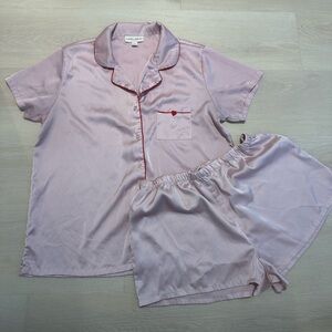 Valentine’s Day Heart Satin Pink Pajamas